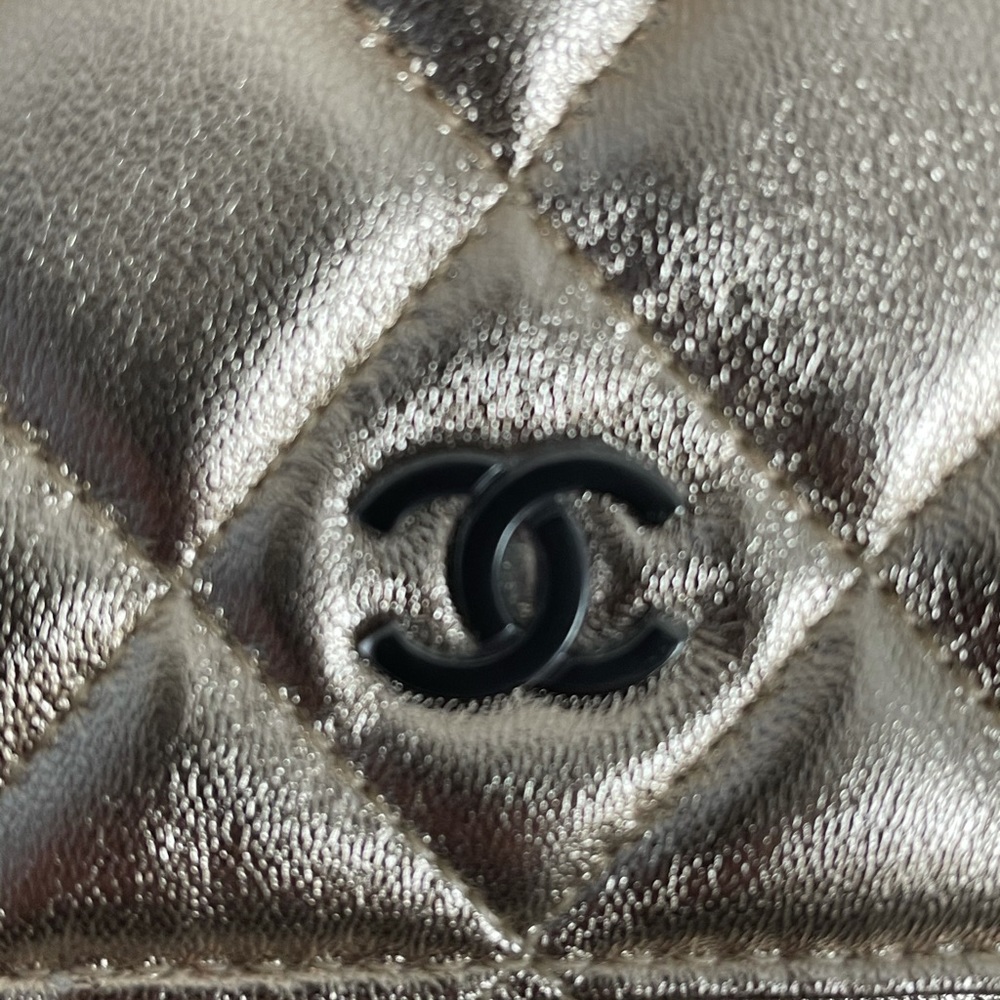‼️SOLD‼️NEW Chanel Gold WOC Wallet Clutch Black - Picture 6 of 11